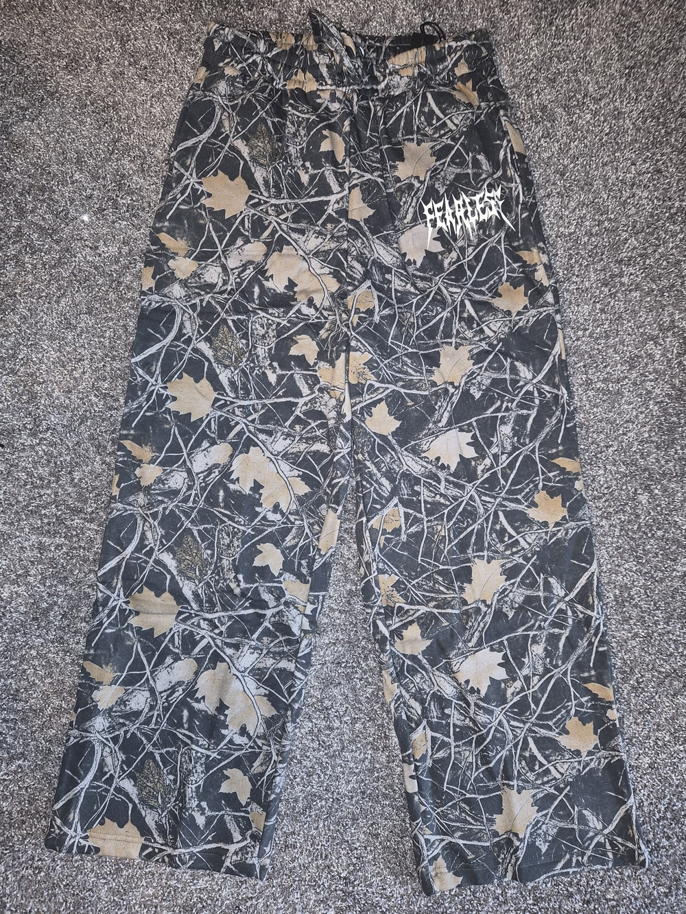 Unbranded Kids Camo Leaf Joggers - Black & Tan